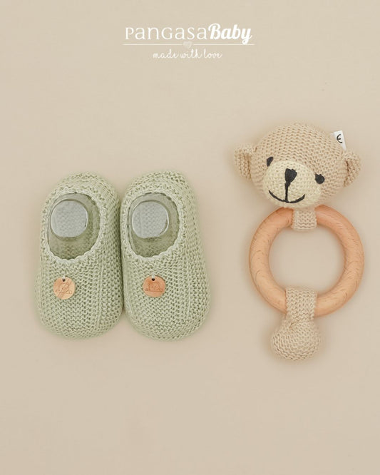 Botitas Zapatito Medalla Verde Hoja - Pangasa Baby