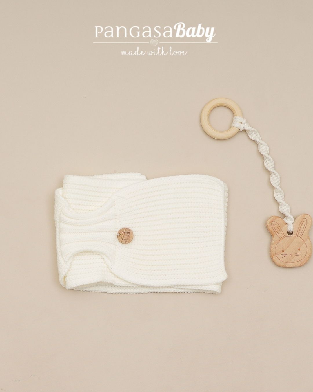 Bufanda Punto Perlado Marfil 🧶 Pearl Knit - Pangasa Baby