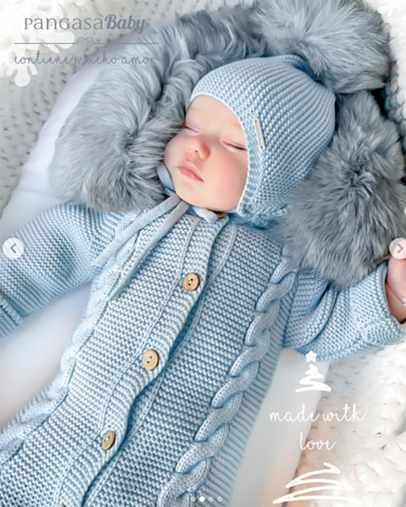 Buzo Ochos Pelo Natural sintetico Celeste Empolvado - Pangasa Baby 2