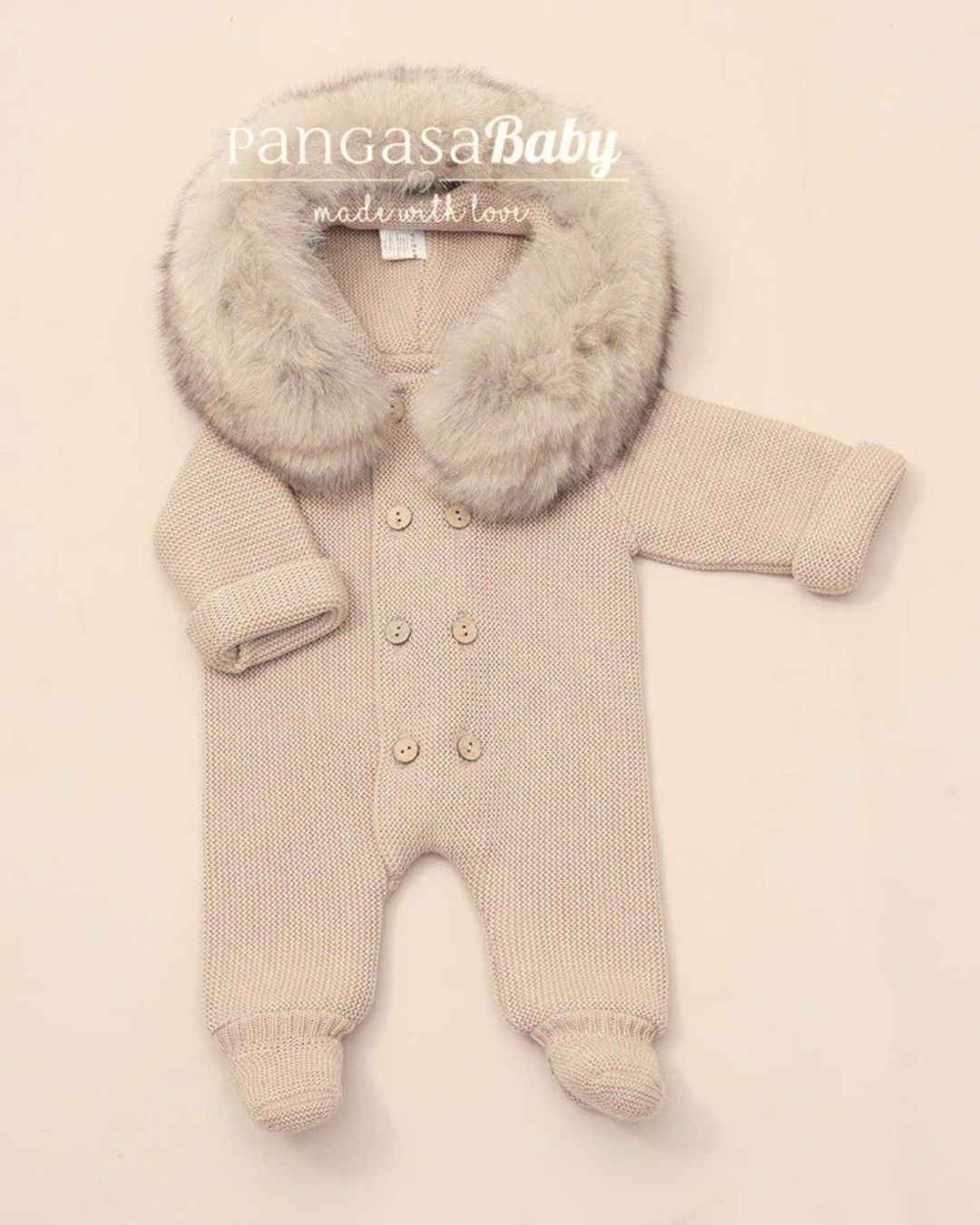 Buzo Punto Doble Pelo Arena - Pangasa Baby