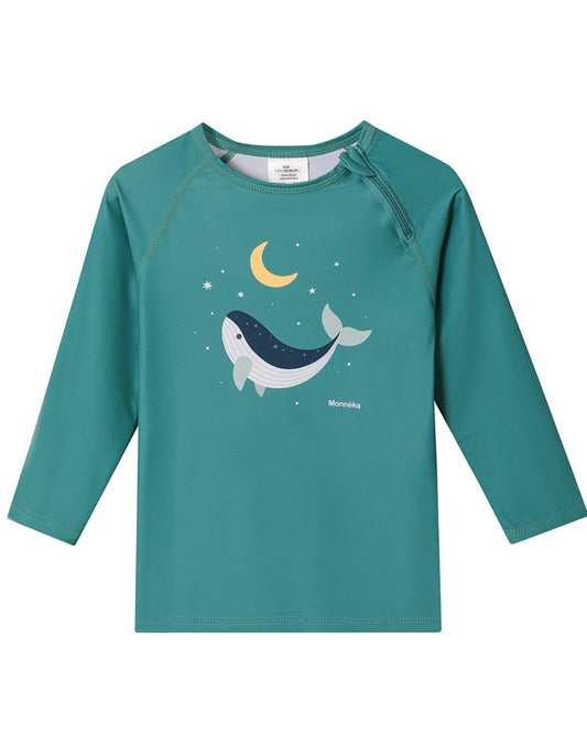 Camiseta Protección Solar Manga Larga WHALE TEAL - Tutete
