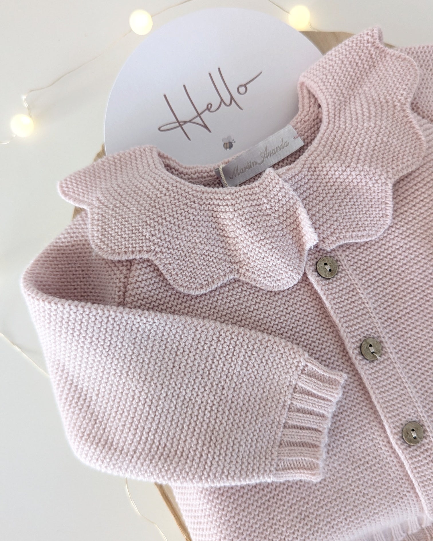 Cardigan Largo Leicester Rosa Empolvado - Martin Aranda