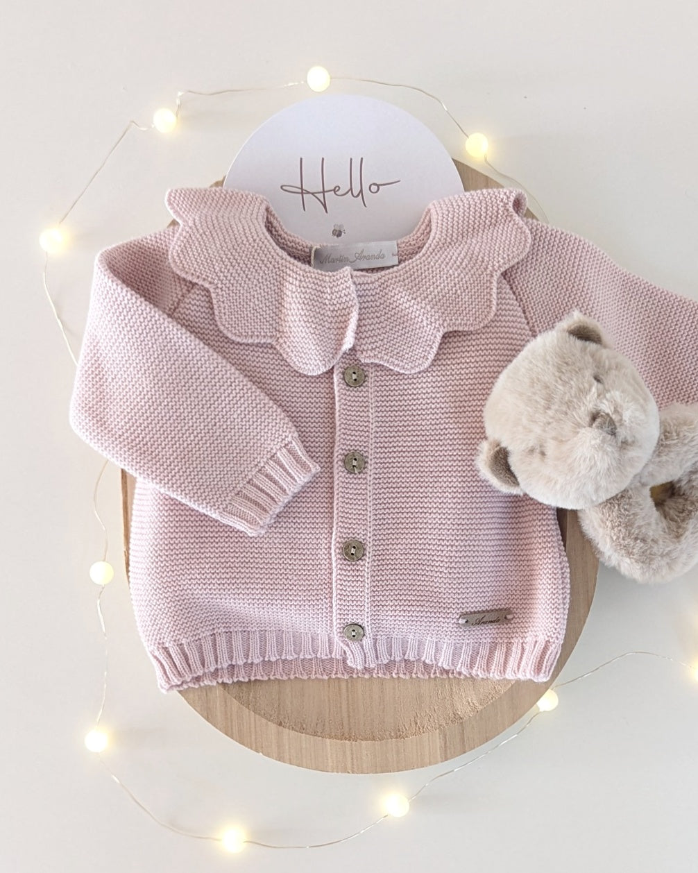 Cardigan Largo Leicester Rosa Empolvado - Martin Aranda