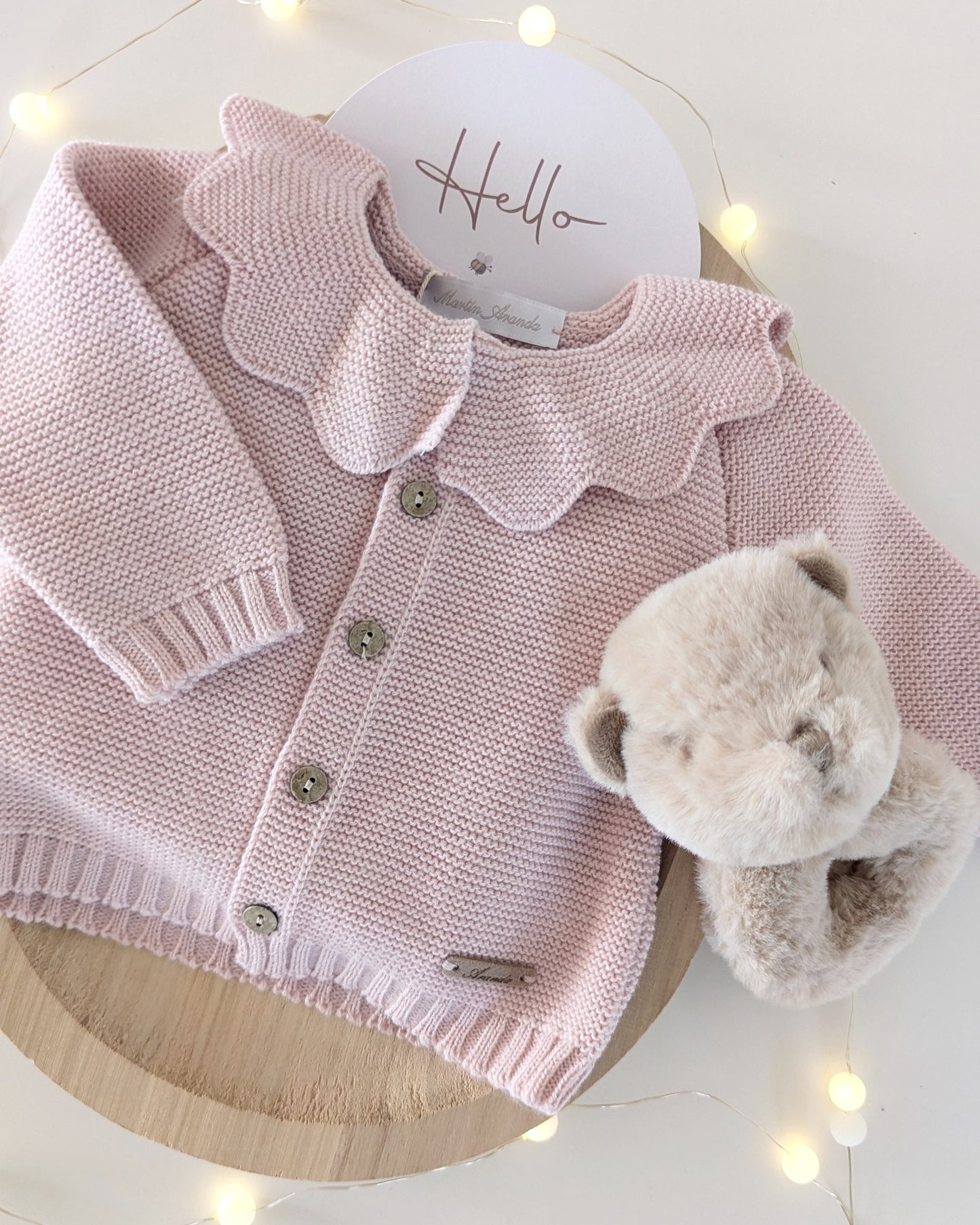 Cardigan Largo Leicester Rosa Empolvado - Martin Aranda