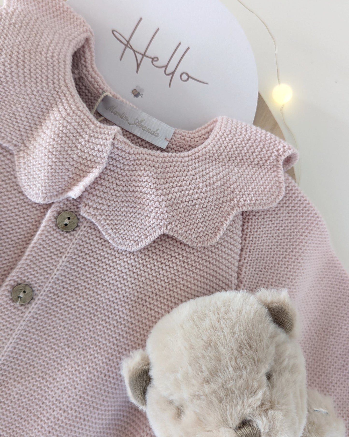 Cardigan Largo Leicester Rosa Empolvado - Martin Aranda