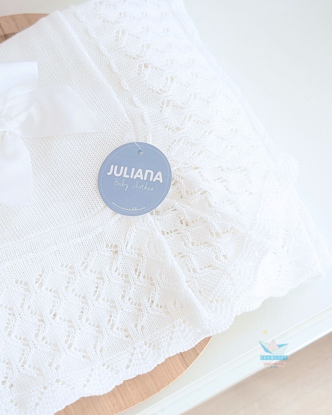 Chal Bebé Rombos Blanco - Juliana