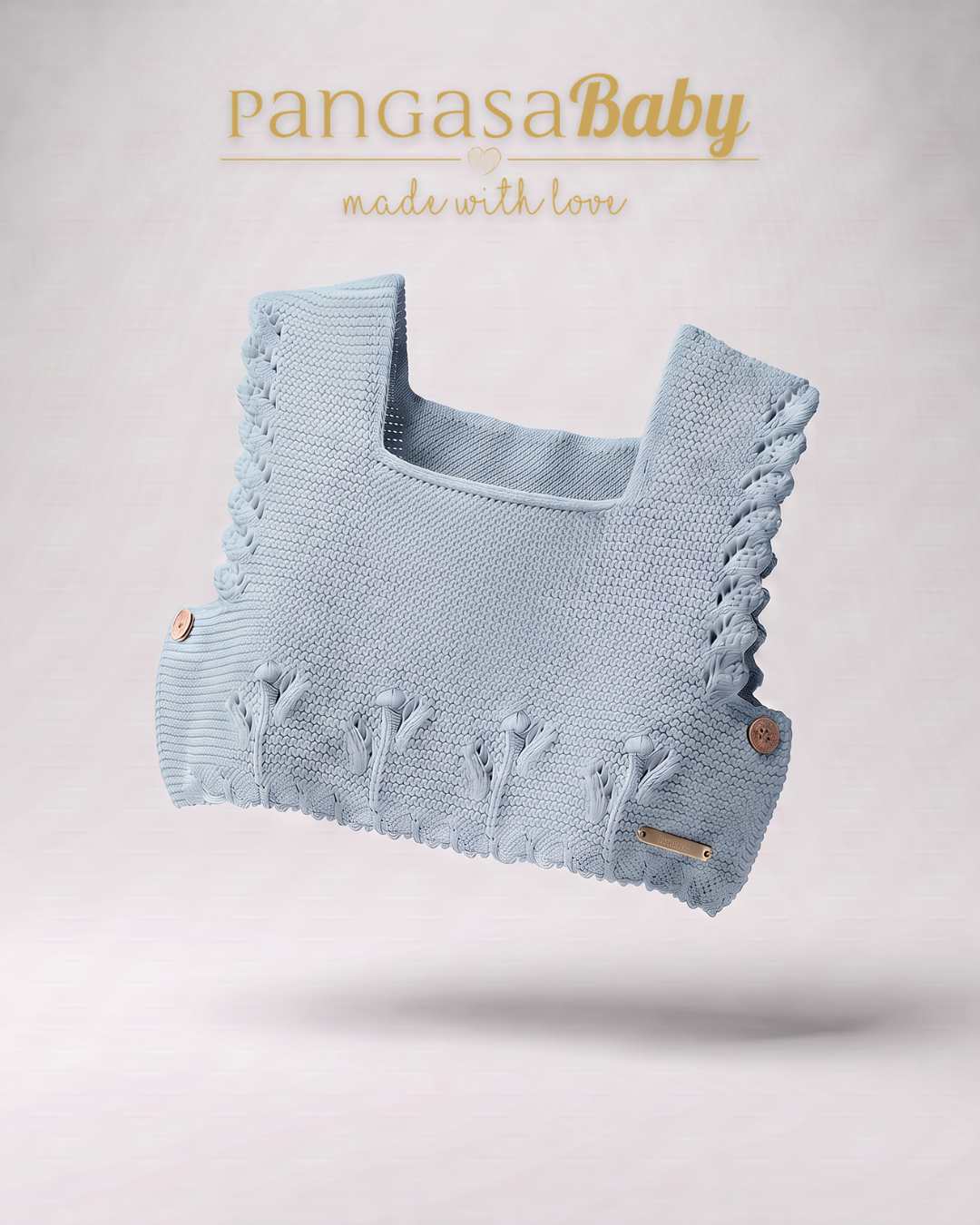 Chaleco Punto Celeste Empolvado - Basic Collection Pangasa Baby