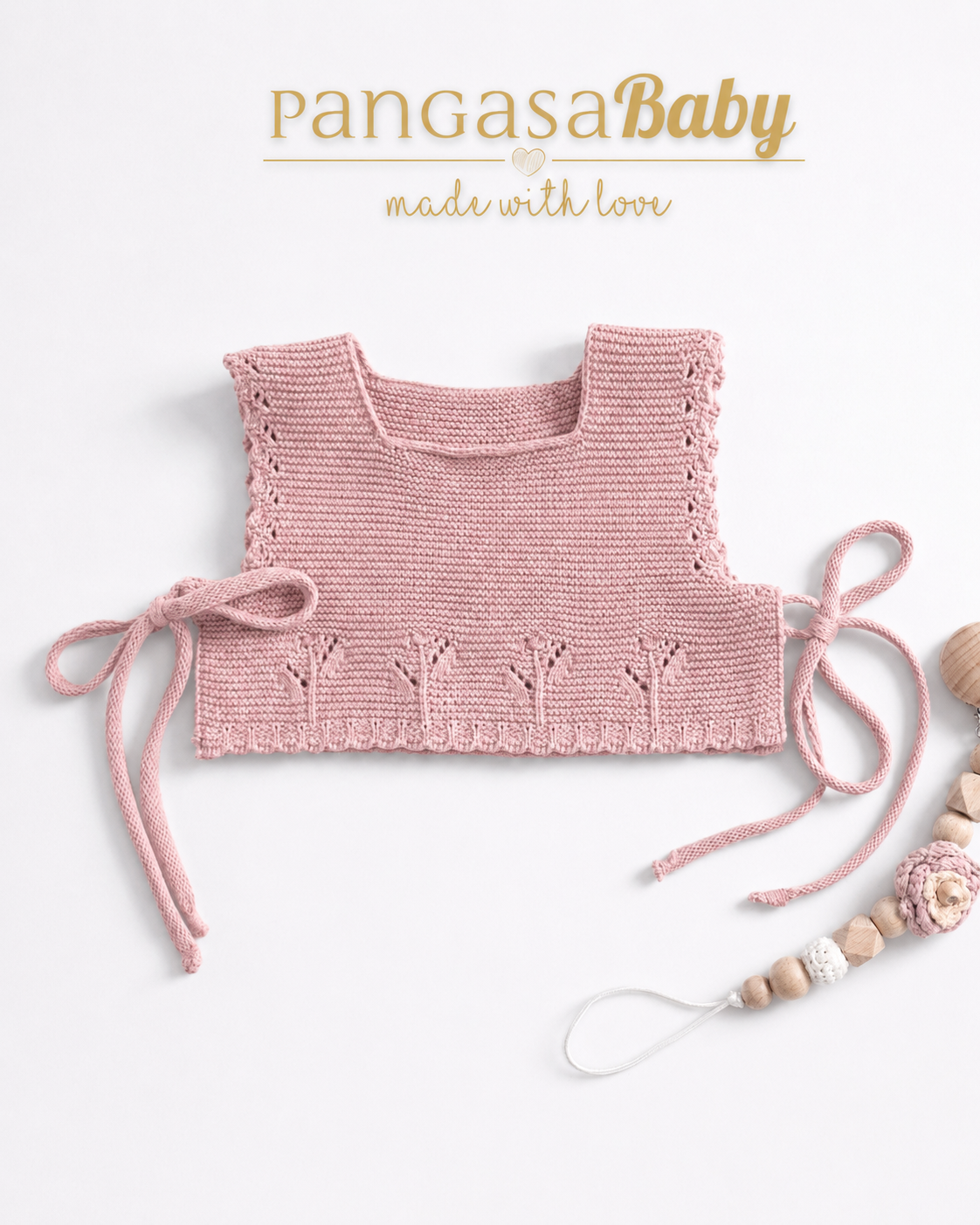 Chaleco Punto Rosa Vintage - Basic Collection Pangasa Baby