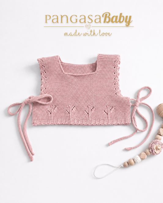 Chaleco Punto Rosa Vintage - Basic Collection Pangasa Baby