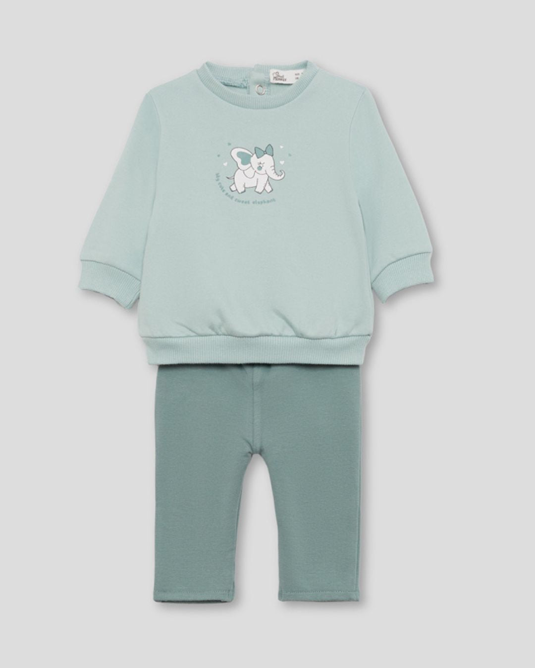 Chándal Bebé Niña Elefante Azul Verdoso - Street Monkey
