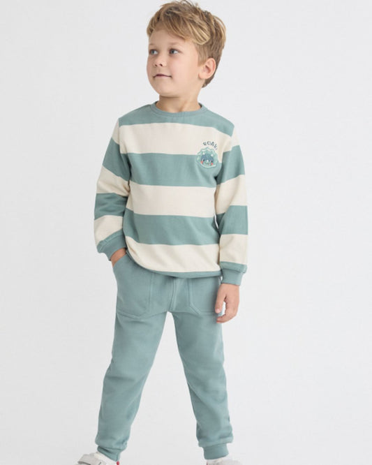 Chándal Niño Rayas Verde 364035 - Street Monkey
