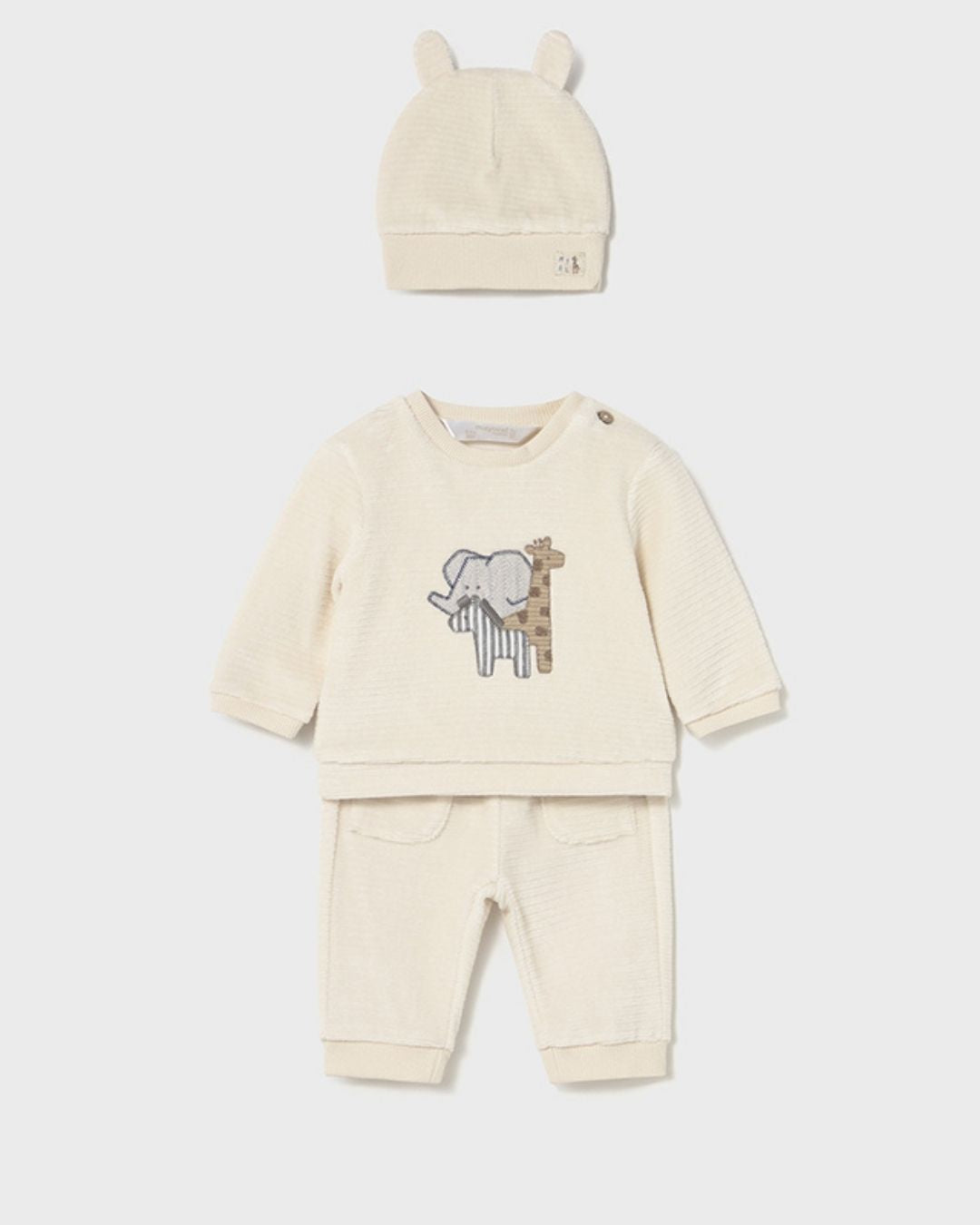 Chandal con Gorrito Bebe Pana Beige 26240 - Mayoral