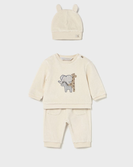 Chandal con Gorrito Bebe Pana Beige 26240 - Mayoral