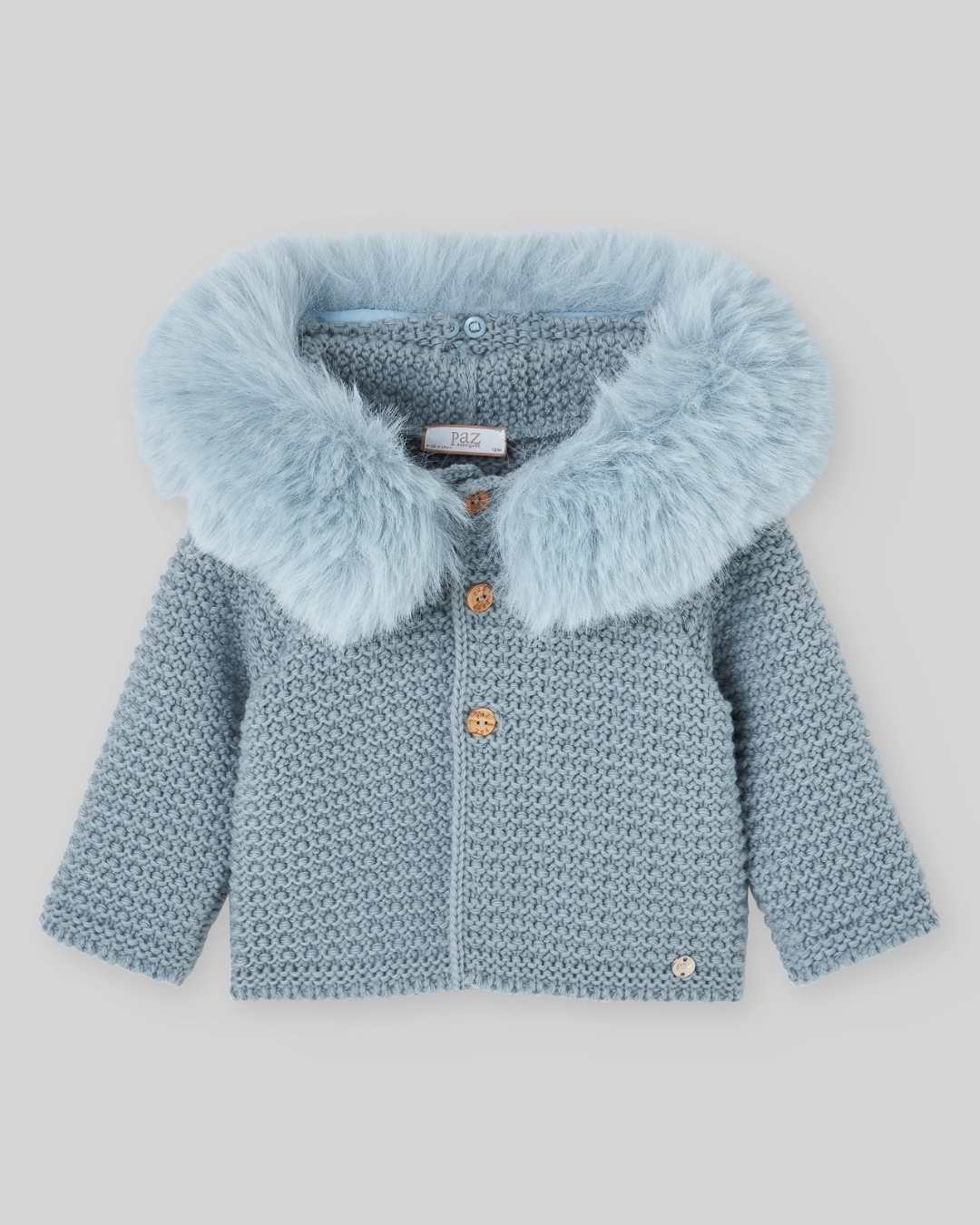 Chaquetón Pelo Esencial Azul Mineral - Paz Rodriguez