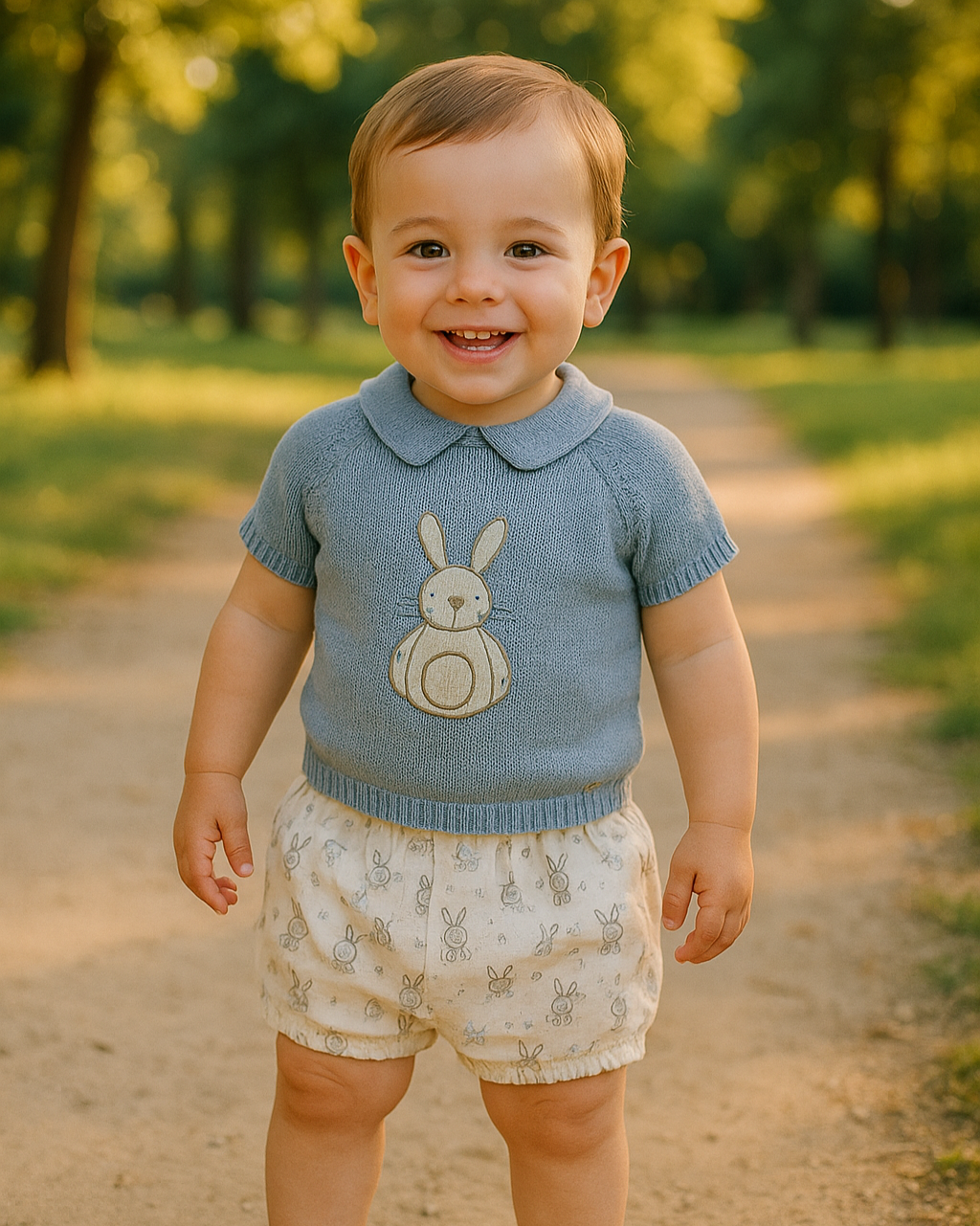 Conjunto Pantalon Conejos Cielo Colección Jugo - Juliana