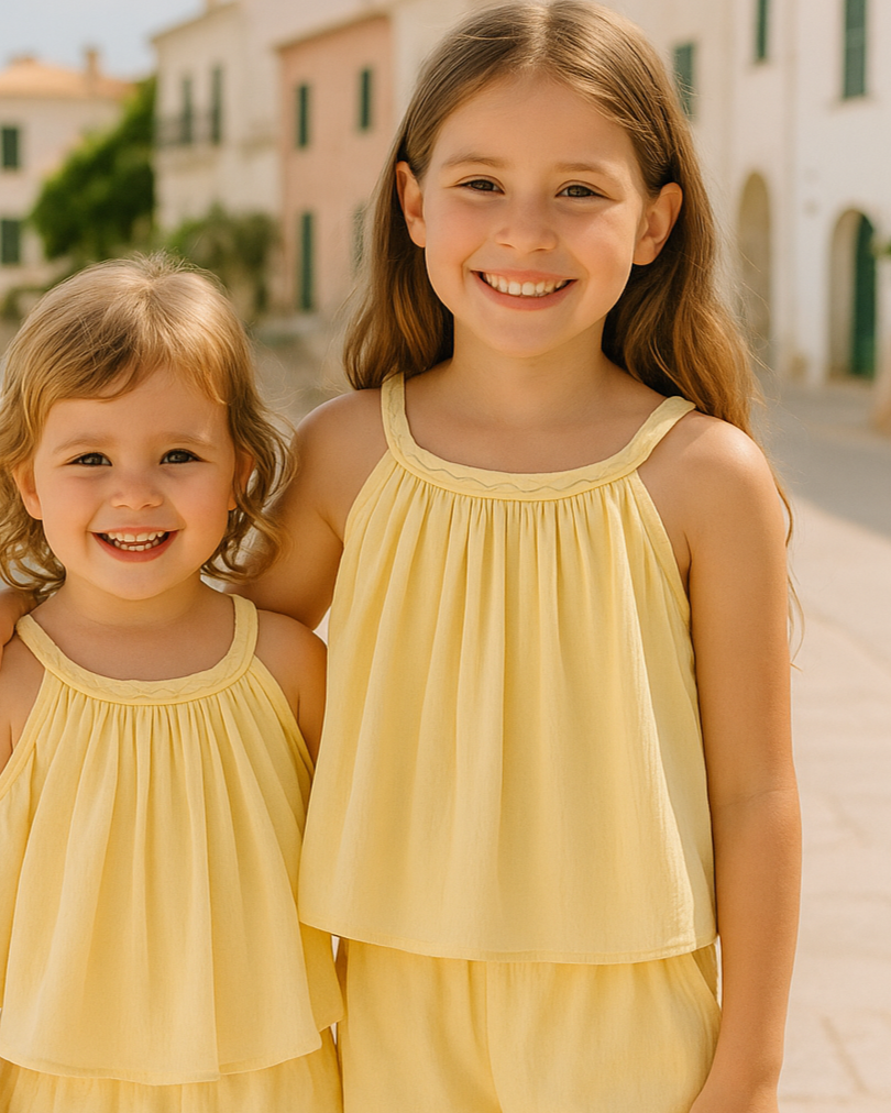 Conjunto Pantalón Niña con Blusa Amarillo