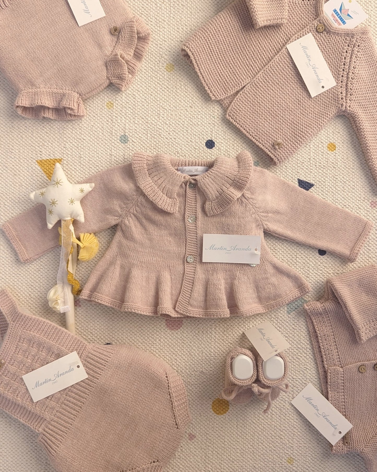 Cárdigan Largo niña Azur Rosa Empolvado - Martín Aranda