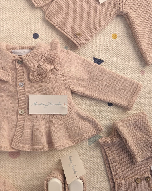 Cárdigan Largo niña Azur Rosa Empolvado - Martín Aranda