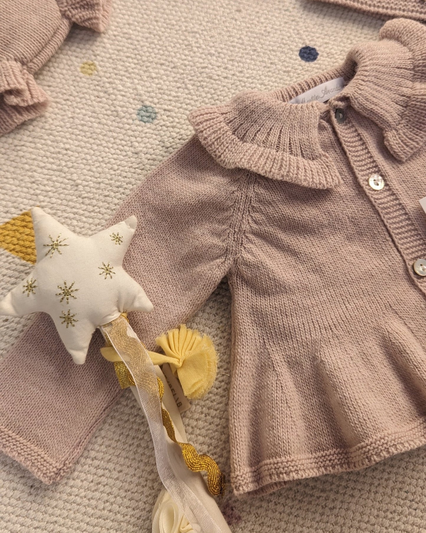 Cárdigan Largo niña Azur Rosa Empolvado - Martín Aranda