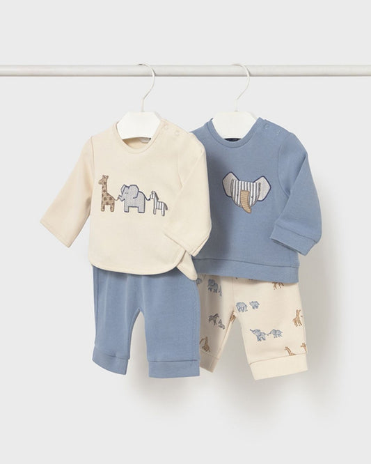 Conjunto 4 Piezas Bebe Niño Animales Azul 26210  - Mayoral