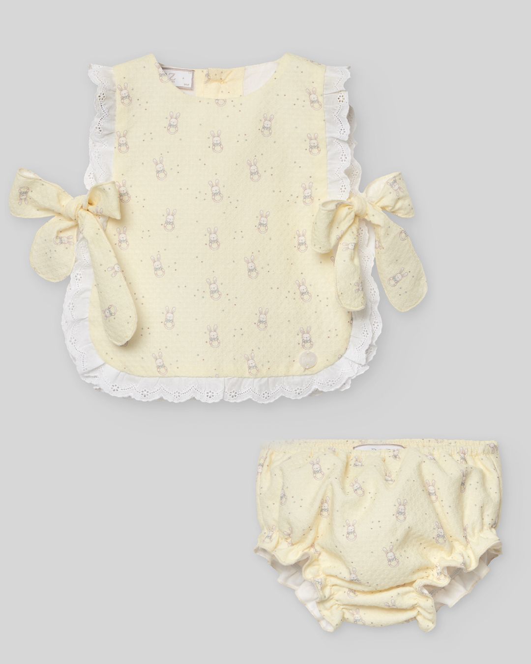 Conjunto ALBOR Blusa, Braga y Gorro Amarillo - Paz Rodriguez