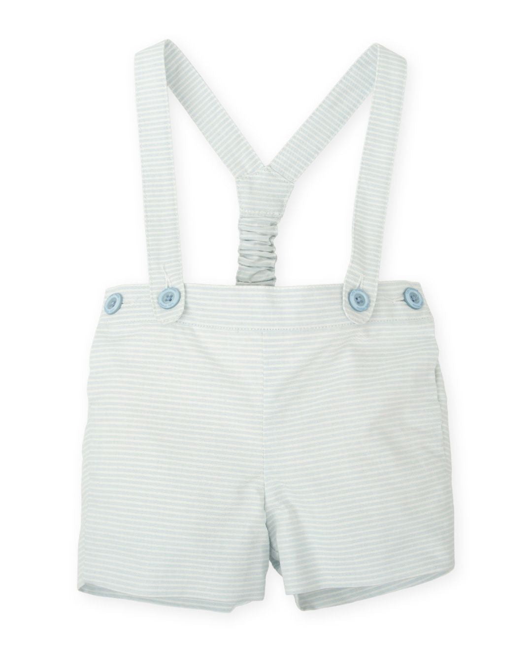 Conjunto Bebé Blusa Mao + Bermuda Rayas Lago - Tutto Piccolo