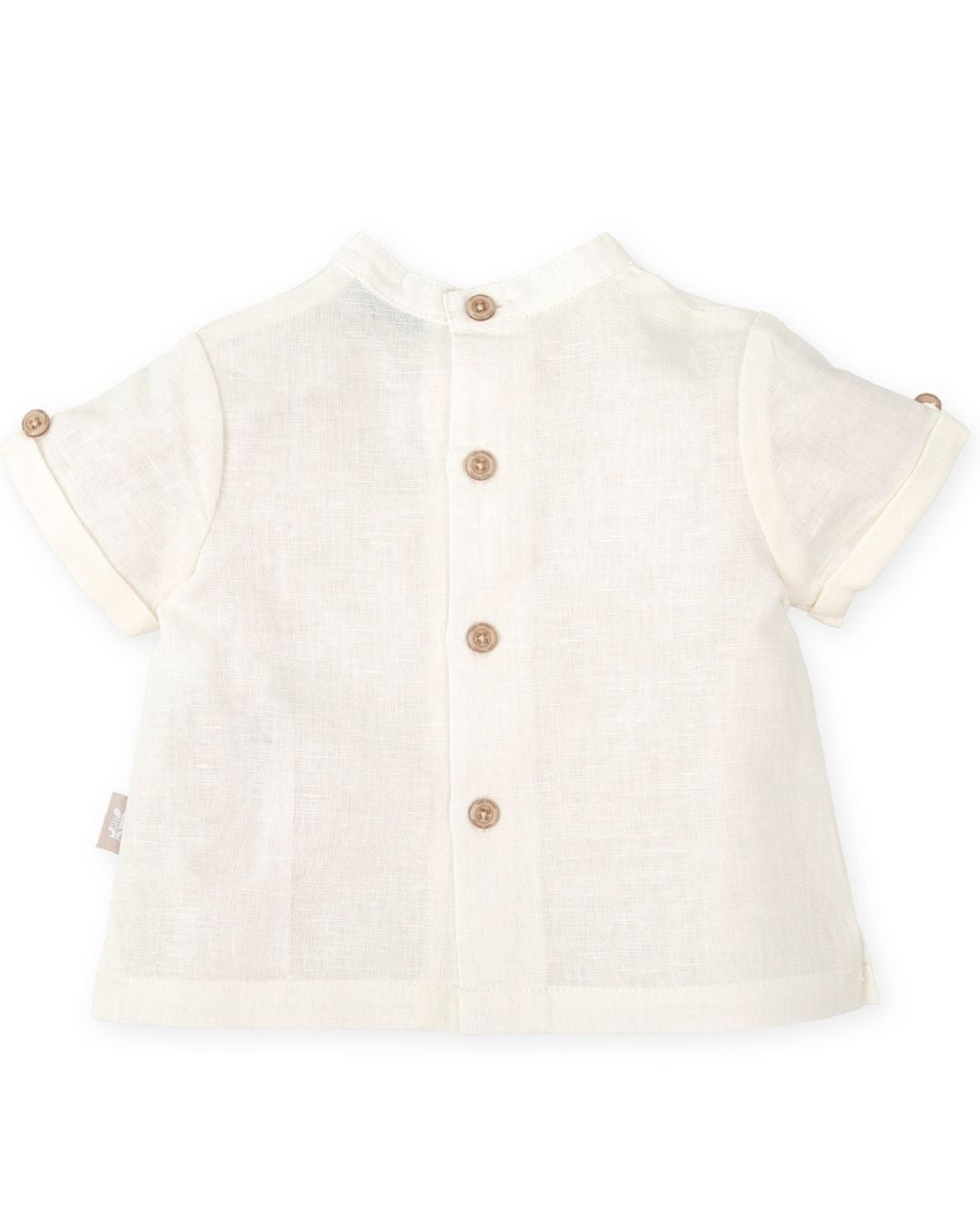 Conjunto Bebé Blusa Mao + Bermuda Rayas Lago - Tutto Piccolo