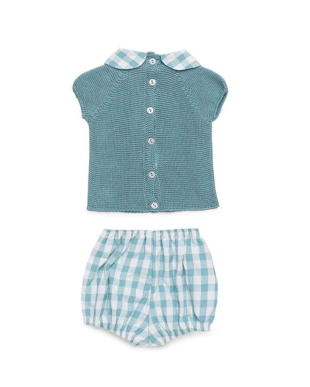 Conjunto Bebé Cuadro Vichy 🌿 Colección Eucalipto - Juliana