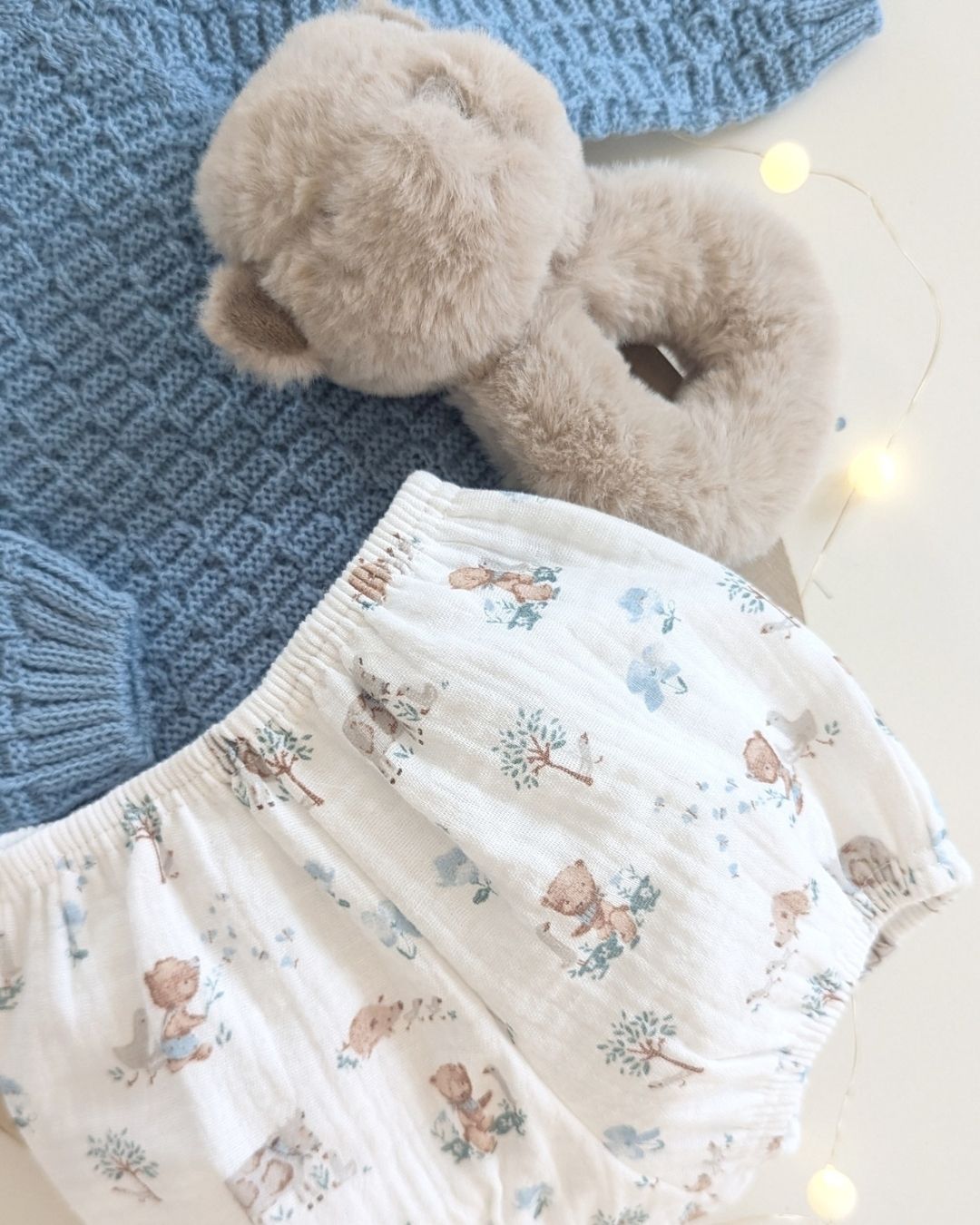 Conjunto Bebé Niño Pantalon Animalitos Azul Nube 25591 - Colección Trazos de Juliana