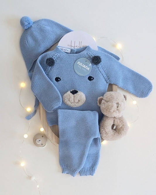 Conjunto Bebé Pantalon Oso Cielo 25554 - Colección Cuento de Juliana