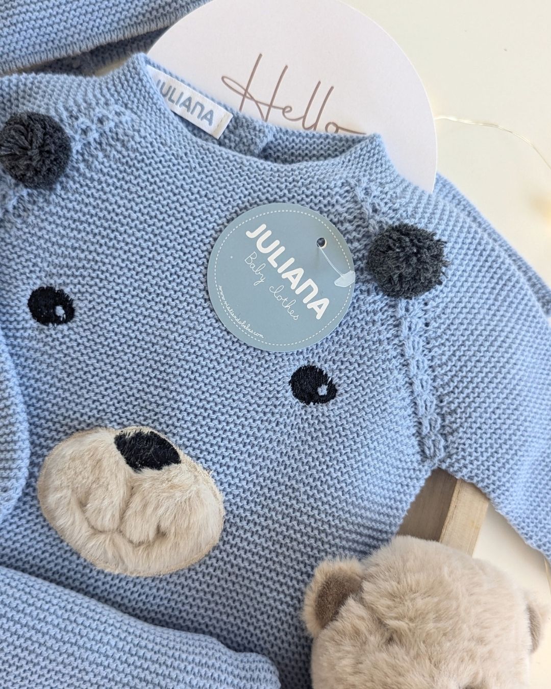 Conjunto Bebé Pantalon Oso Cielo 25554 - Colección Cuento de Juliana