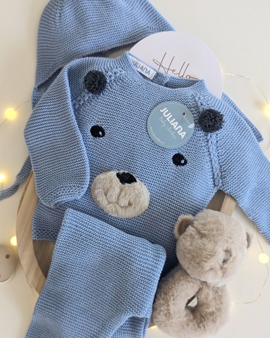 Conjunto Bebé Pantalon Oso Cielo 25554 - Colección Cuento de Juliana