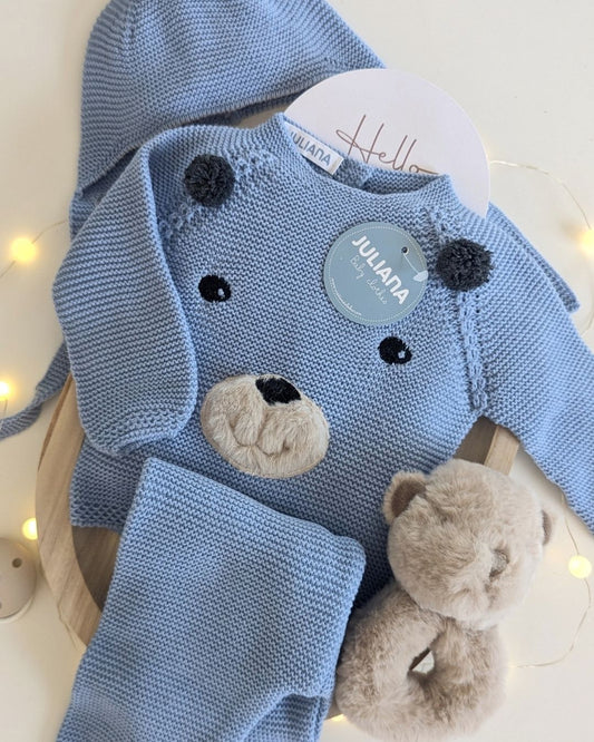 Conjunto Bebé Pantalon Oso Cielo 25554 - Colección Cuento de Juliana