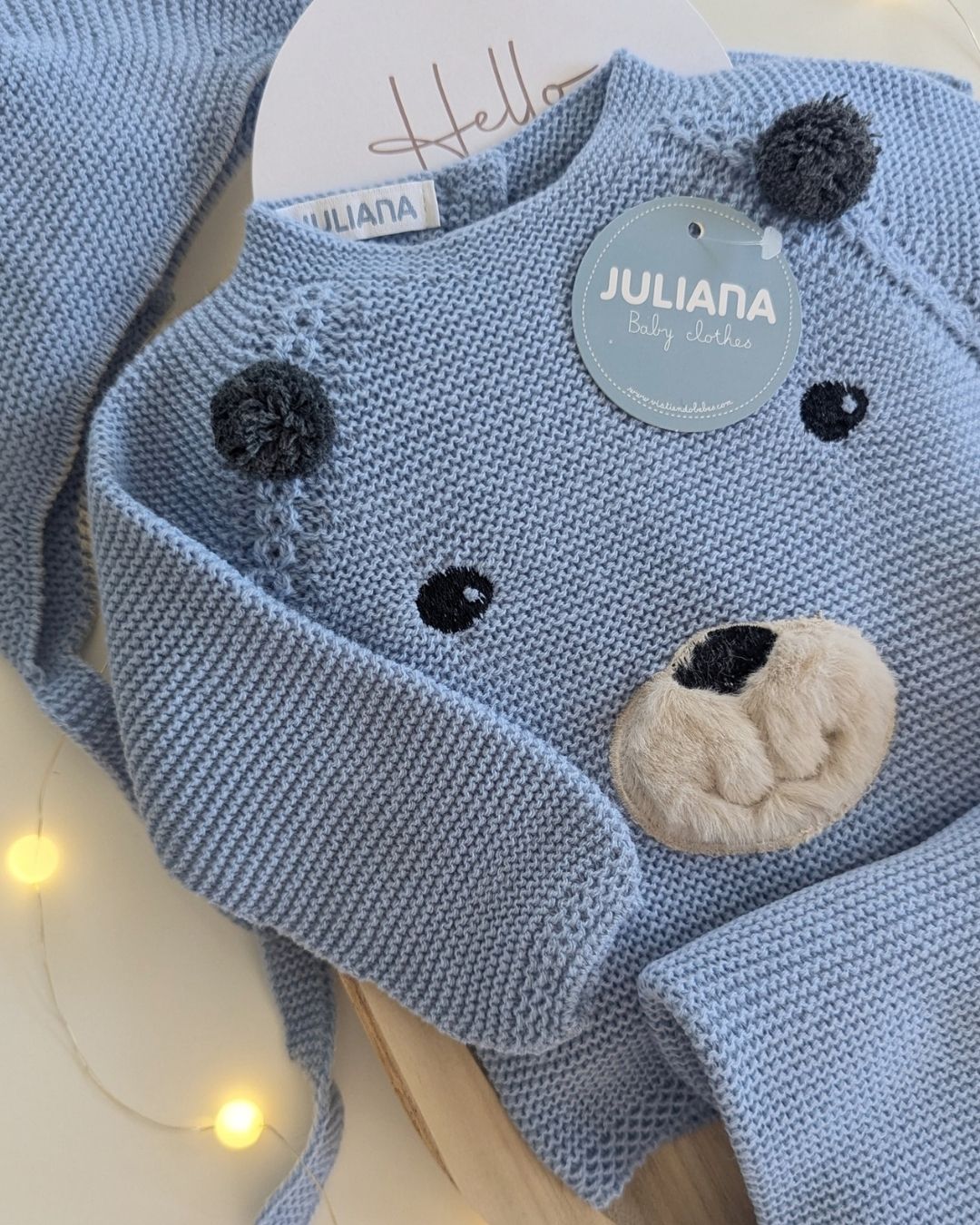 Conjunto Bebé Pantalon Oso Cielo 25554 - Colección Cuento de Juliana