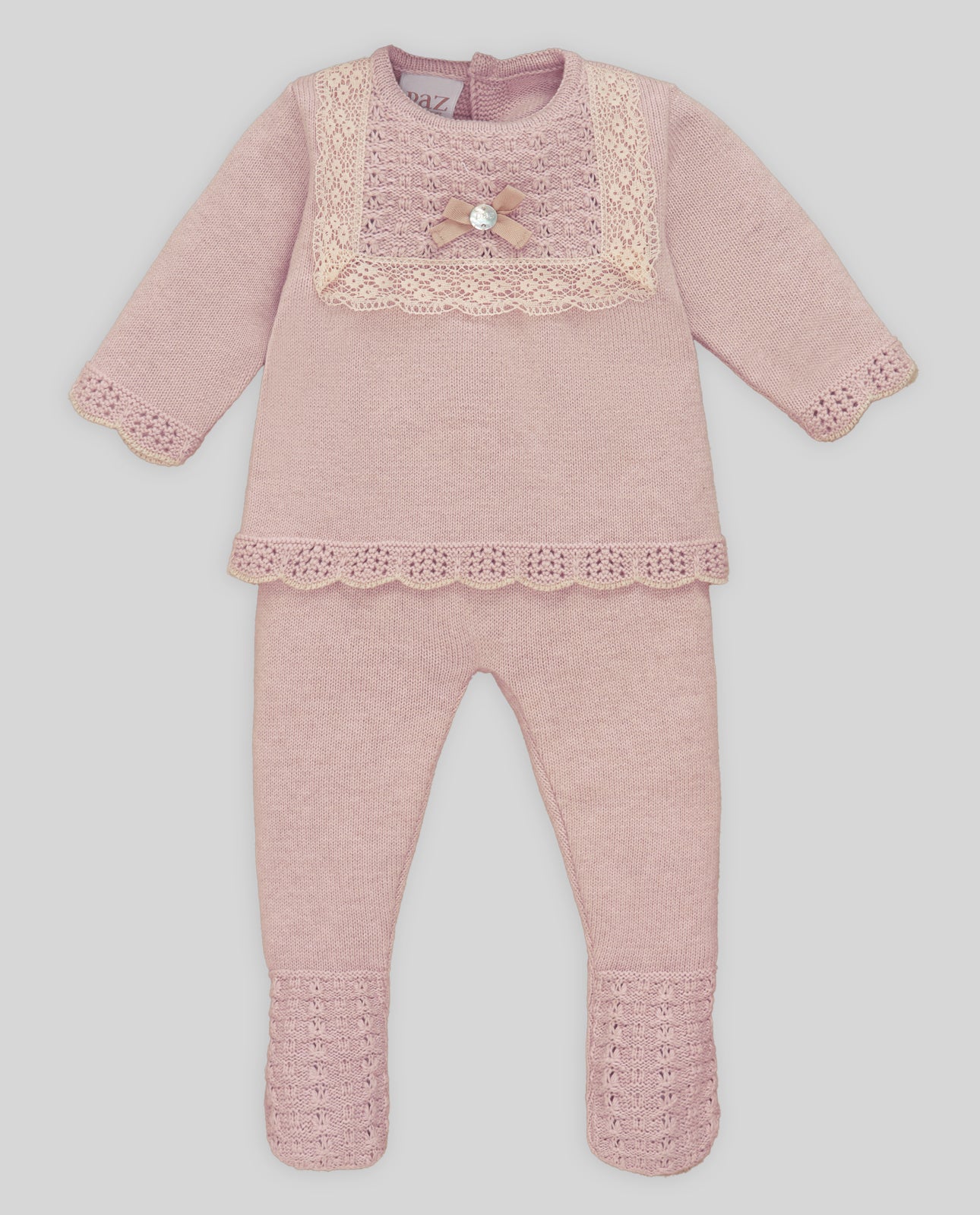 Conjunto Bebe Polaina Pascua Rosa Palo - Paz Rodriguez Referencia&nbsp;103-123107