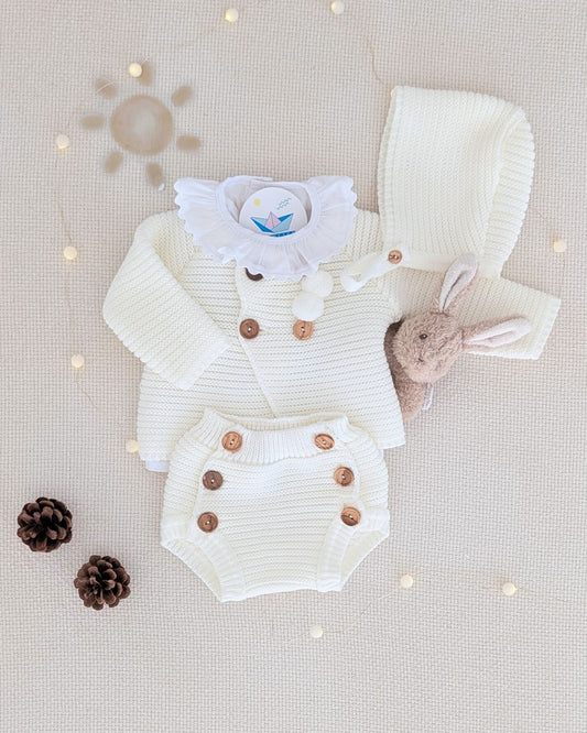 Conjunto Bebé Punto 4P Salinas Crudo 27112