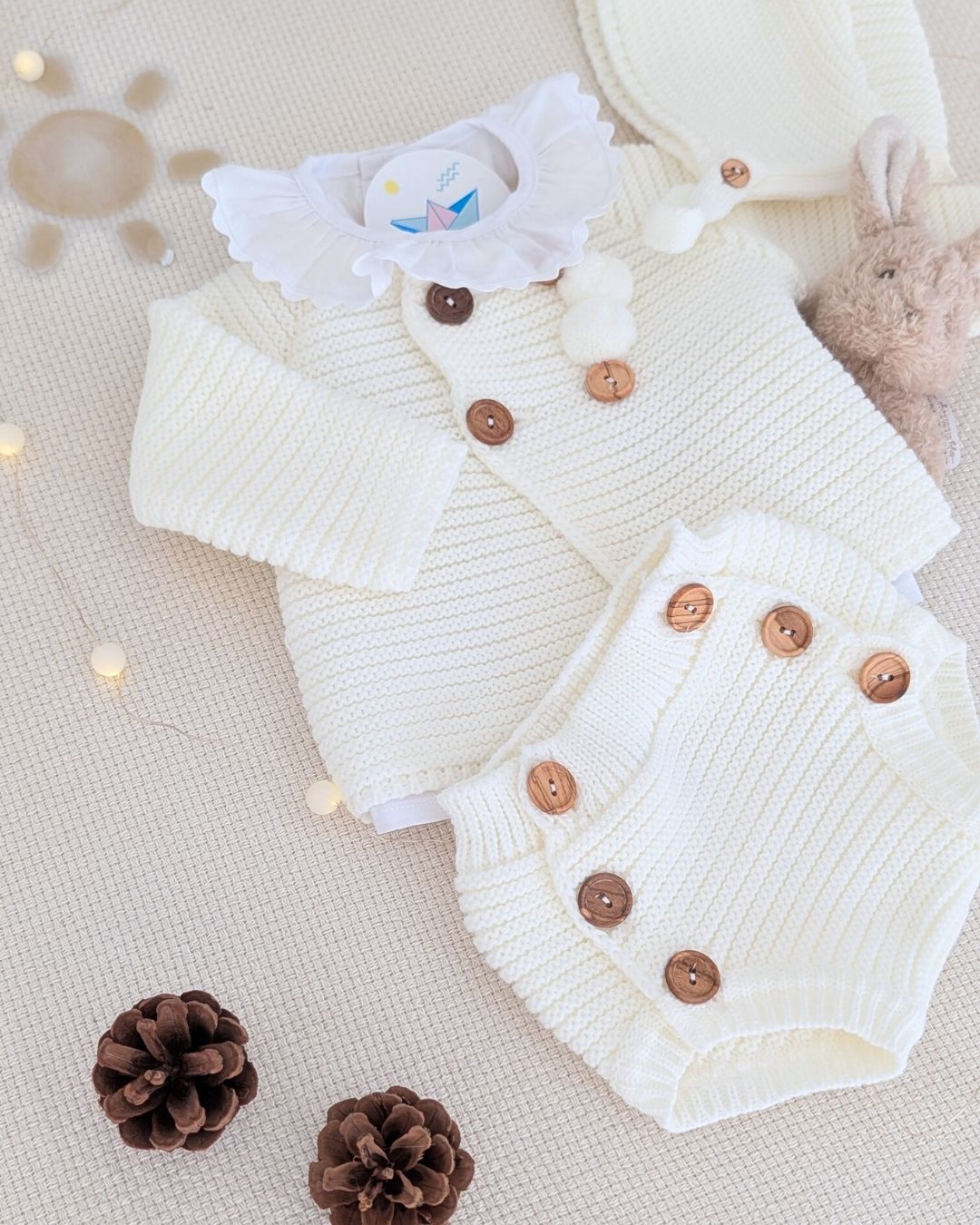 Conjunto Bebé Punto 4P Salinas Crudo 27112