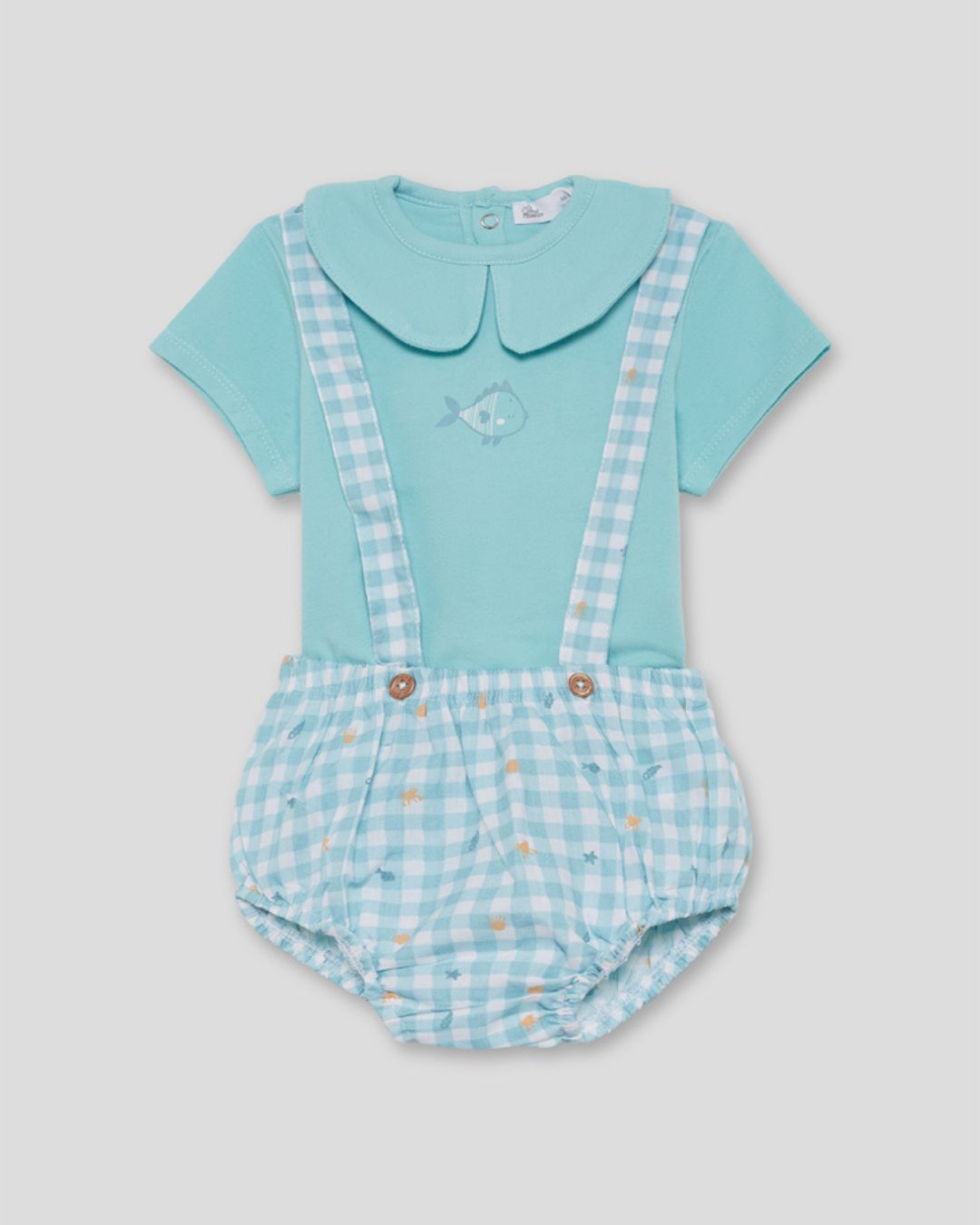 Conjunto Bebé Ranita Vichy Turquesa - Street Monkey