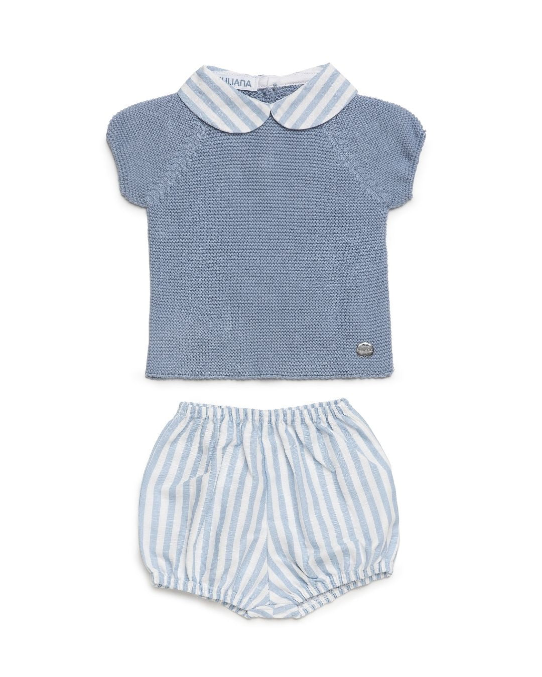 Conjunto Bebé Rayas Cielo 🍋 Colección Limonada - Juliana