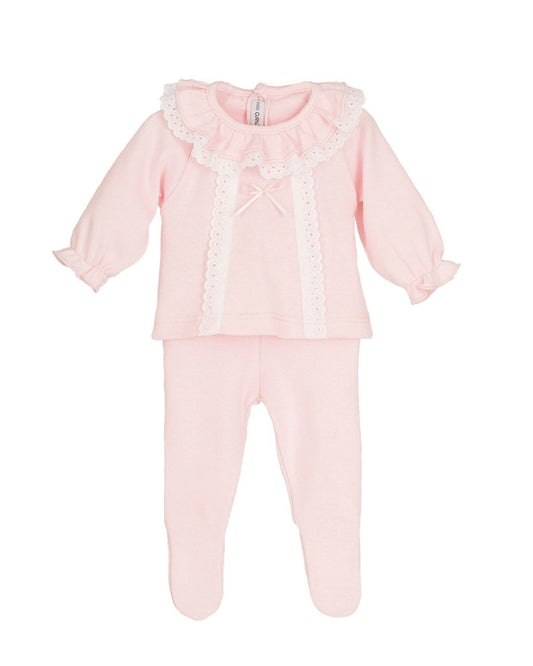 Conjunto Bebe Recien Nacido Polaina Gregal Rosa - Calamaro