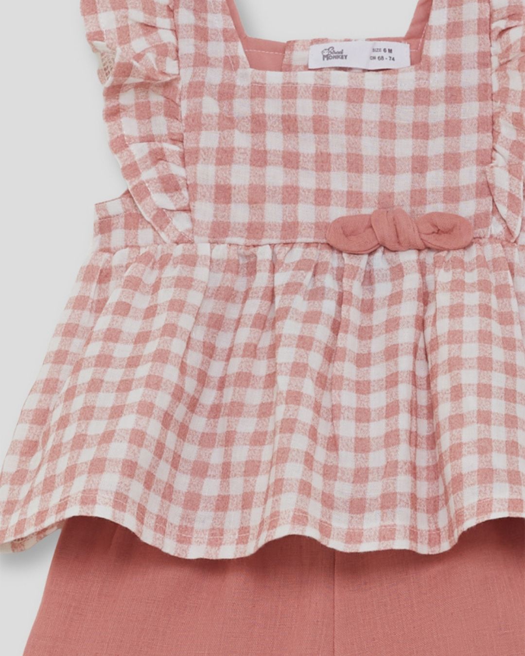 Conjunto Blusa Vichy Rosa Maquillaje - Street Monkey