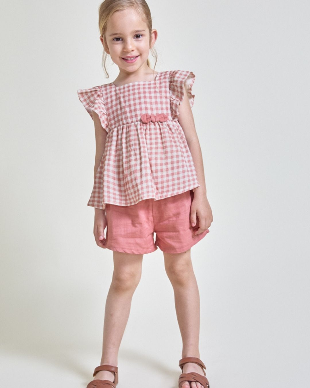 Conjunto Blusa Vichy Rosa Maquillaje - Street Monkey