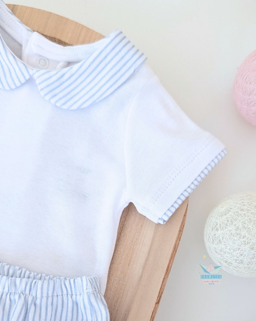 Conjunto Body + Ranita Azul Bordado Mirada - Babidu