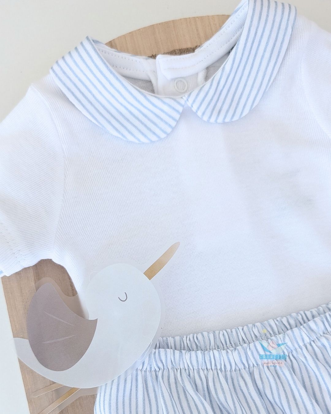 Conjunto Body + Ranita Azul Bordado Mirada - Babidu