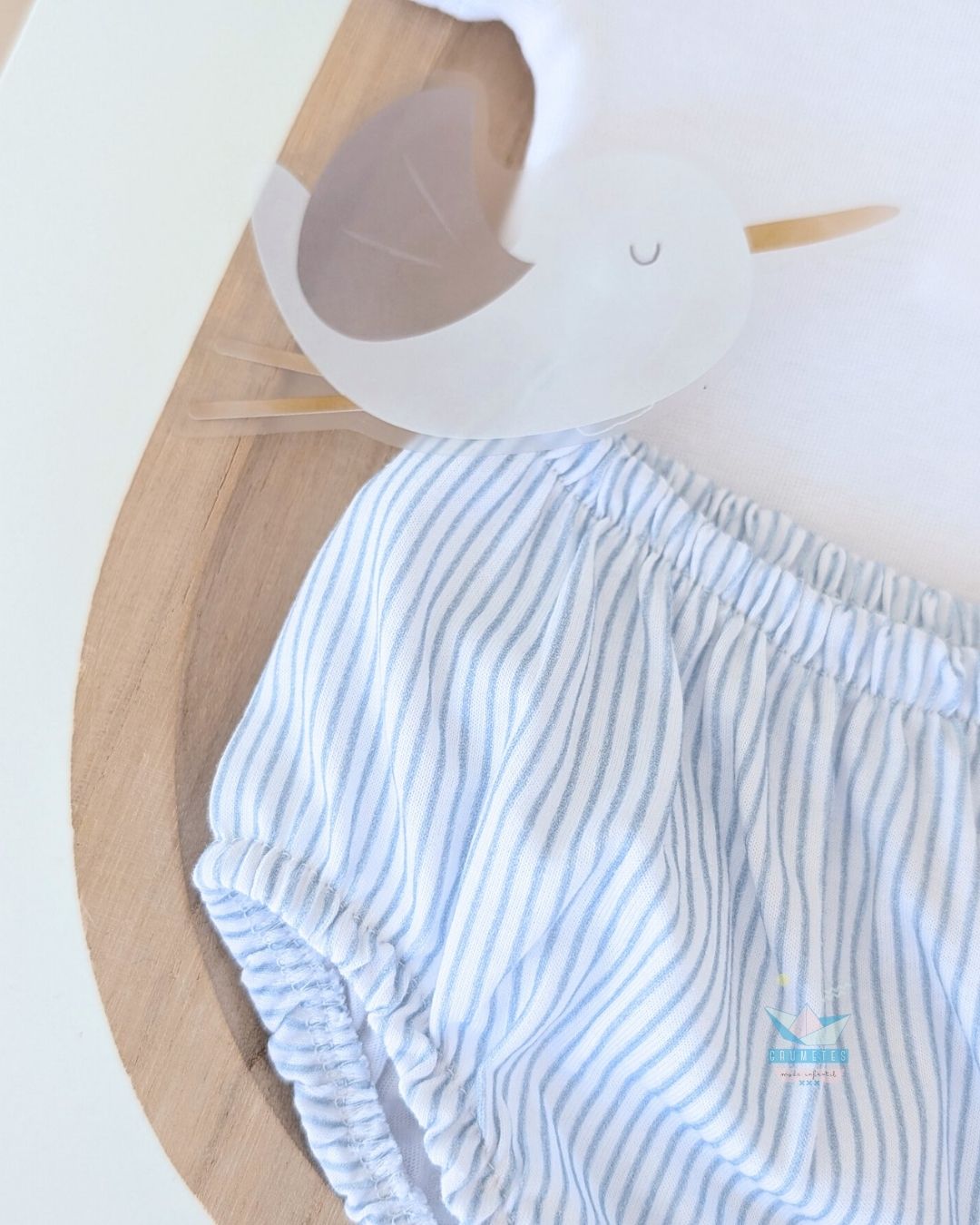 Conjunto Body + Ranita Azul Bordado Mirada - Babidu