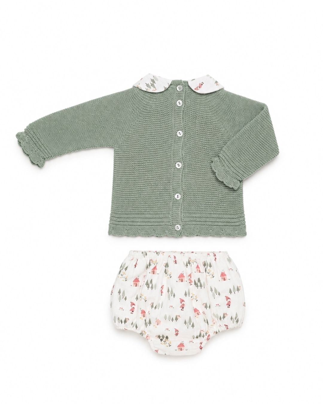 Conjunto Braga Casitas Verde Eucalipto - Colección Refugio Juliana