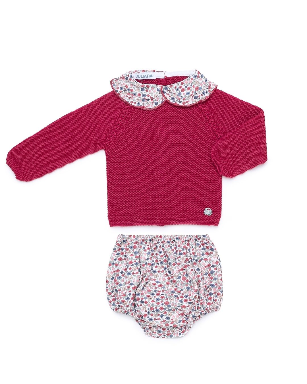 Conjunto Braga Flores Grosella - Colección Escarla Juliana