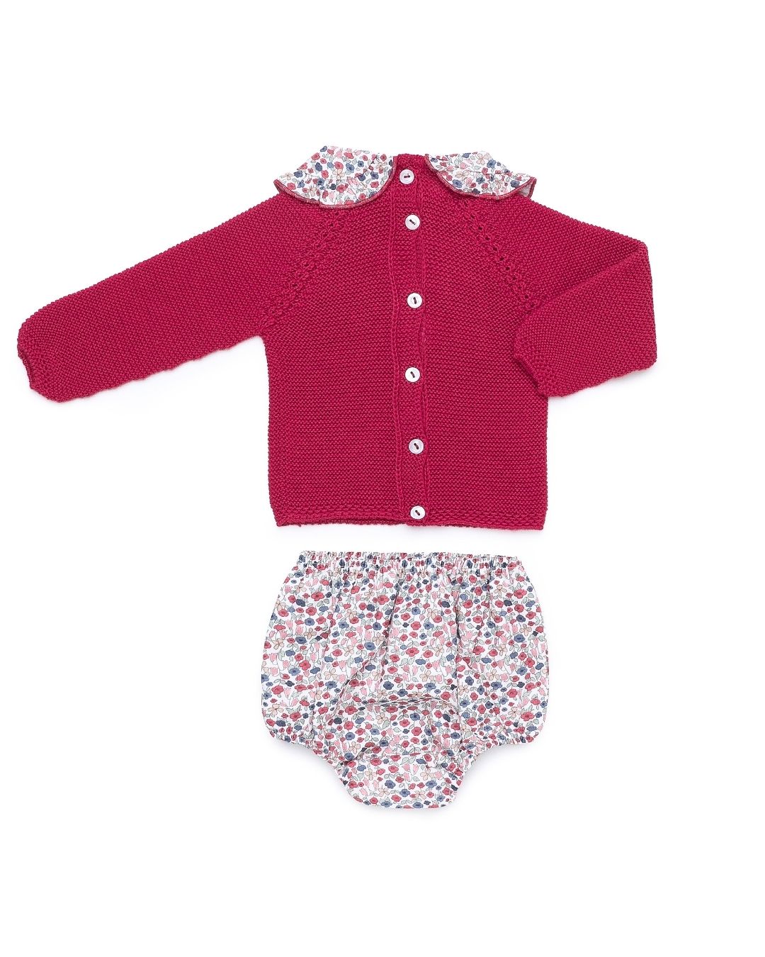 Conjunto Braga Flores Grosella - Colección Escarla Juliana
