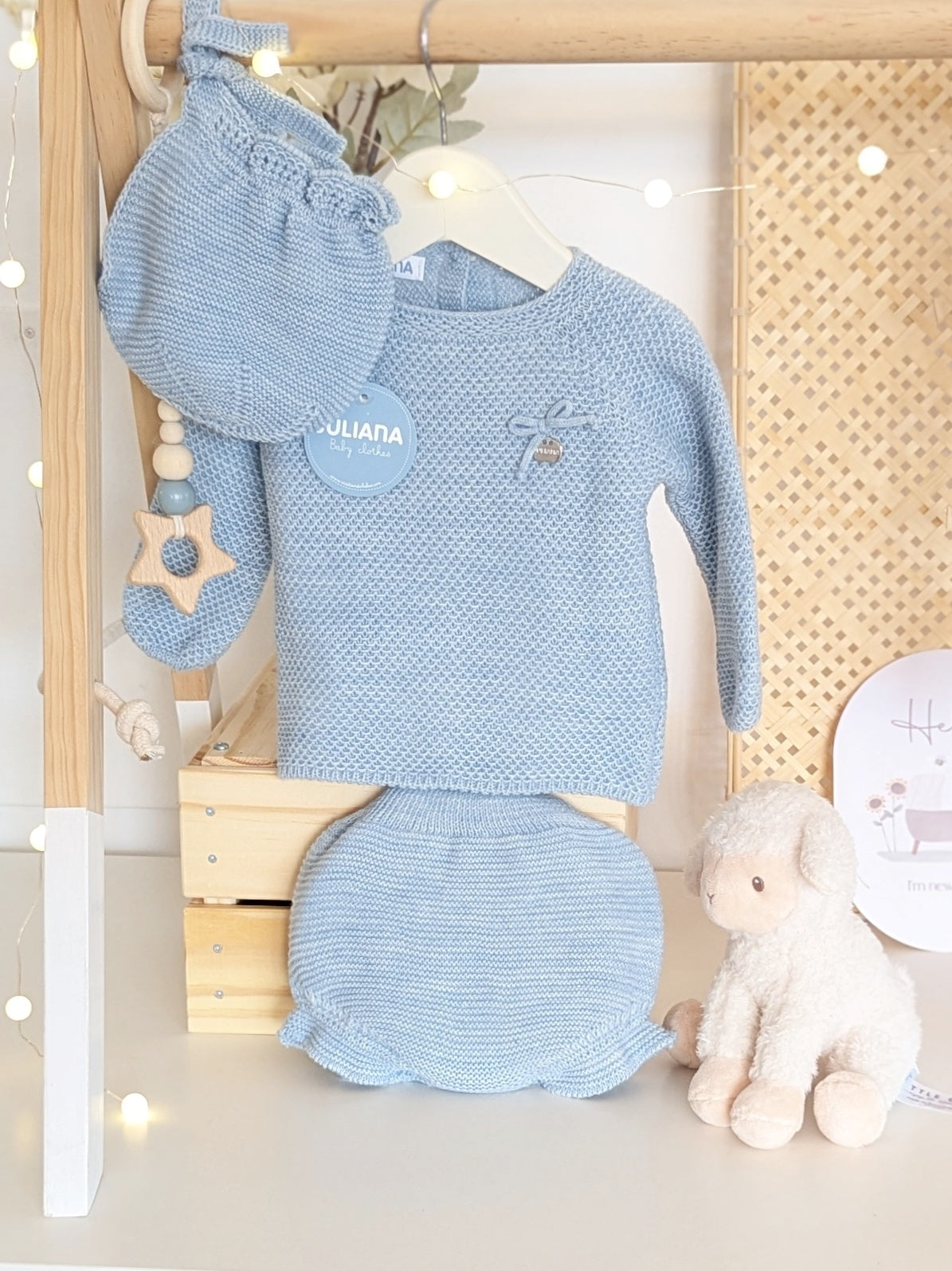Conjunto Braga Punto Recogidas Azul - Colección Piano de Juliana