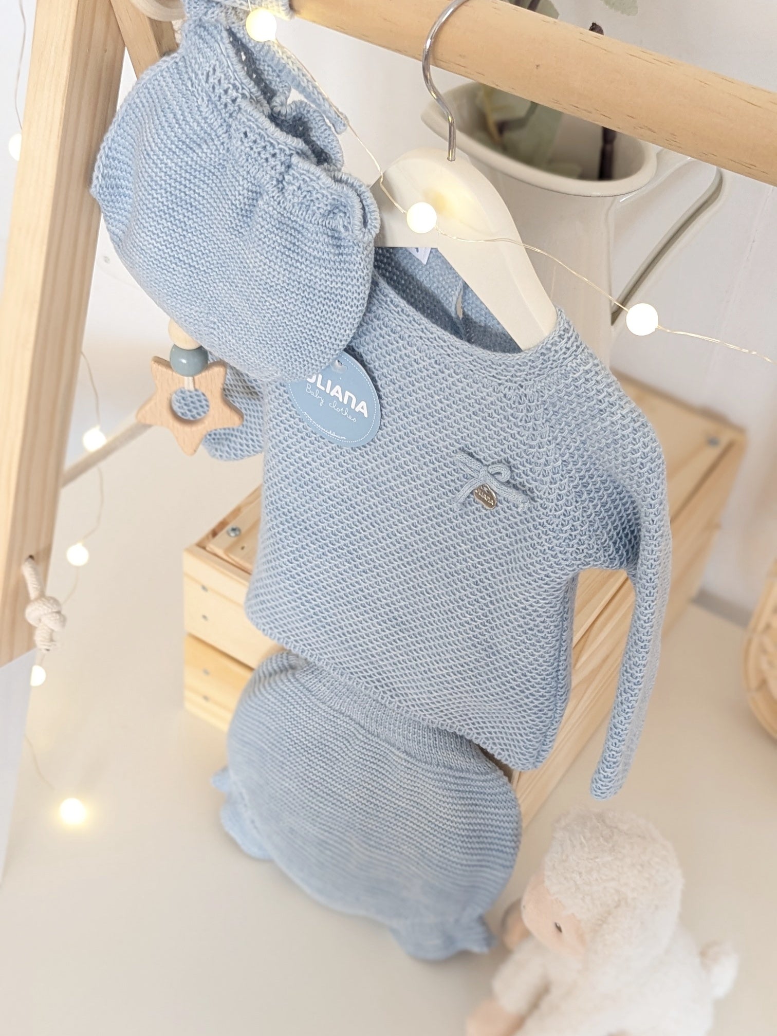 Conjunto Braga Punto Recogidas Azul - Colección Piano de Juliana